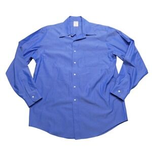 Brooks Brothers Shirt Mens 16.5 36 Blue Madison Non-Iron Supima Cotton Dress